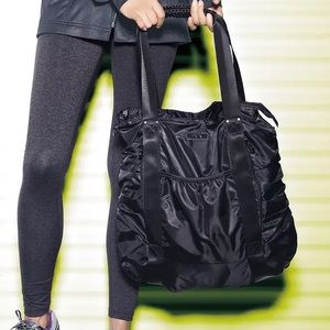 Zella black gathered tote bag